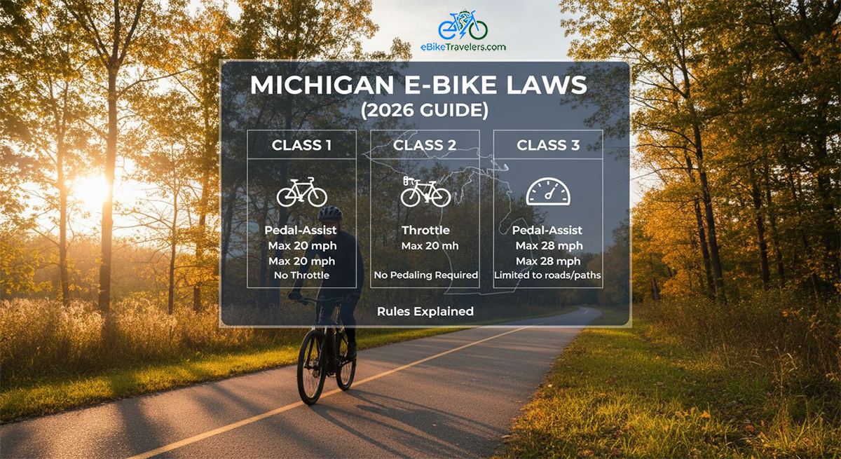 Michigan E-Bike Laws (2026 Guide) – Class 1, 2 & 3 Rules Explained